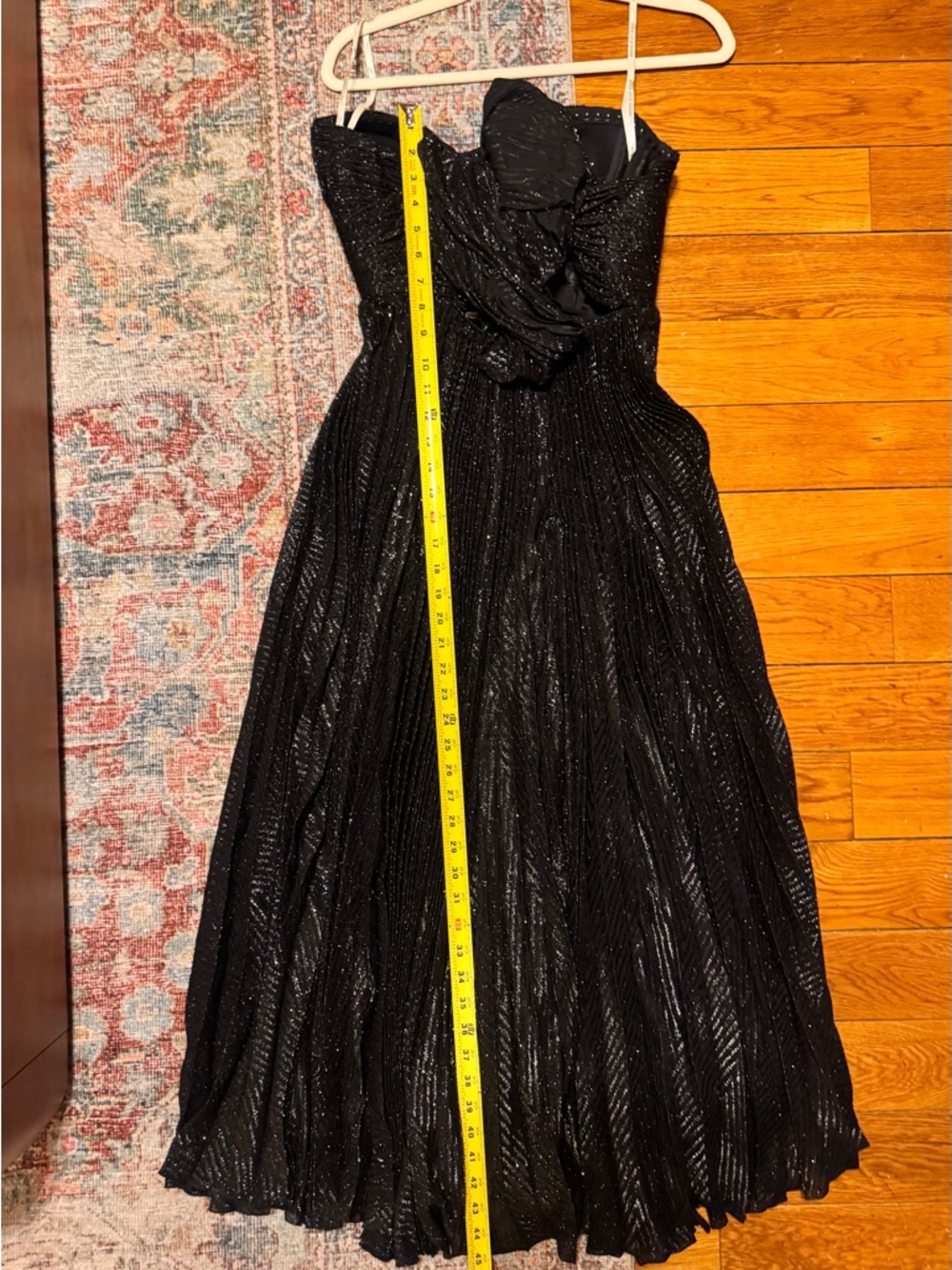 Maria Lucia Hohan Venus Strapless Black Pleated Cocktail Evening Dress Gown - Picture 8 of 10